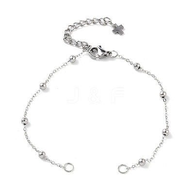 304 Stainless Steel Round Ball Cable Chain Bracelet Making AJEW-JB01331-02-1