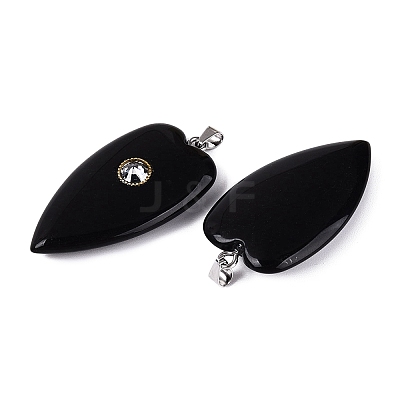 Natural Obsidian Pendants G-Q601-47A-1