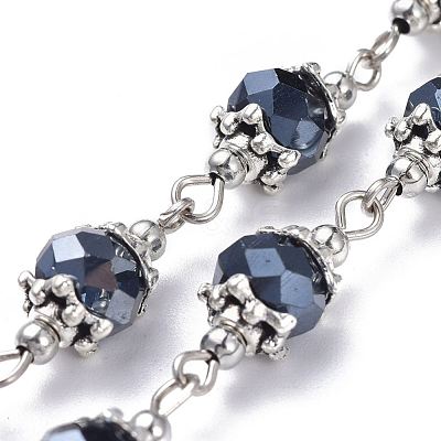 Handmade Glass Beaded Chains AJEW-JB00498-1