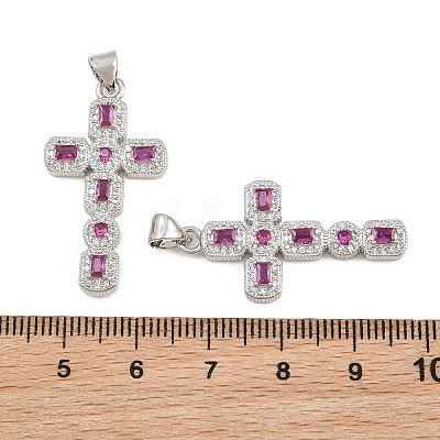 Brass Micro Pave Cubic Zirconia Pendants CU-CBADC6C-12P-06-1