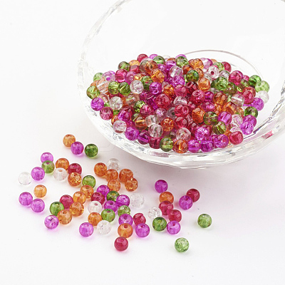 Baking Paint Crackle Glass Beads DGLA-X0006-4mm-09-1