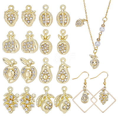 16Pcs 8 Style Rack Plating Alloy Charms FIND-CA0006-28-1