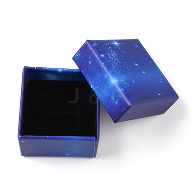 Starry Sky Pattern Cardboard Jewelry Boxes CBOX-WH0003-15A-1