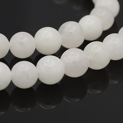 Natural Round White Jade Bead Strands G-P070-01-8mm-1