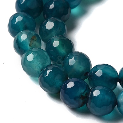 Dyed & Heated Natural Agate Beads Strands G-P539-D01-08-1