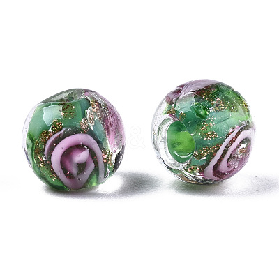 Handmade Gold Sand Lampwork Beads LAMP-S194-001D-1