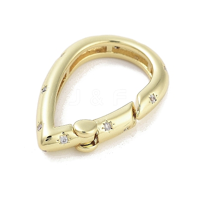 Brass Micro Pave Clear Cubic Zirconia Spring Gate Rings KK-M293-52G-1