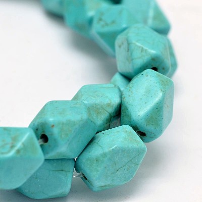 Synthetic Turquoise Cuboid Bead Strands X-G-M150-23-1
