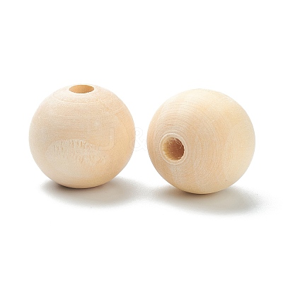 Natural Unfinished Wood Beads WOOD-XCP0001-19A-1