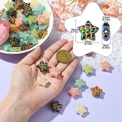50Pcs Plating Opaque Acrylic Beads MACR-CJ0001-90-1