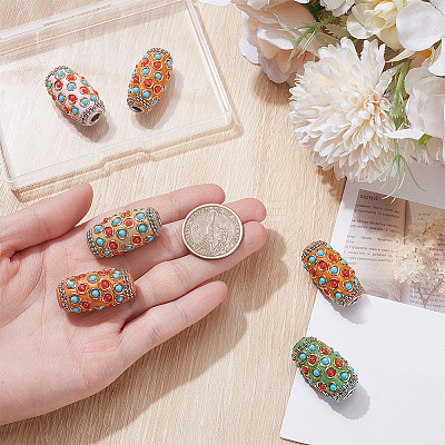 6Pcs Handmade Indonesia Beads IPDL-SP0001-06-1