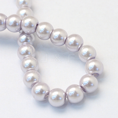 Baking Paint Pearlized Glass Pearl Round Bead Strands HY-Q003-10mm-25-1