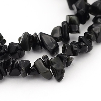 Natural Obsidian Beads Strands F005-1