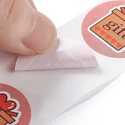 2 Colors Paper Gift Sticker Rolls X-STIC-E001-12-1
