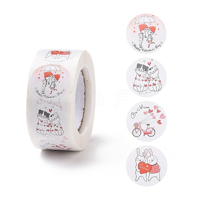Valentine's Day Round Paper Stickers LS-DIY-I107-04-1