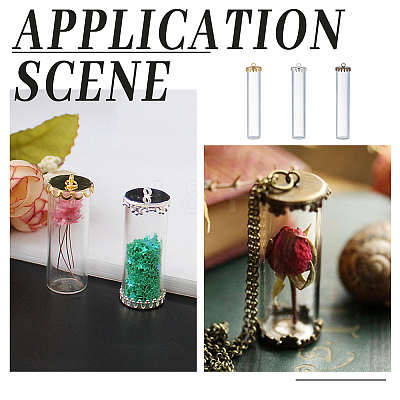 9Sets 3 Colors Transparent Glass Bottle Pendants GLAA-PH0002-35-1