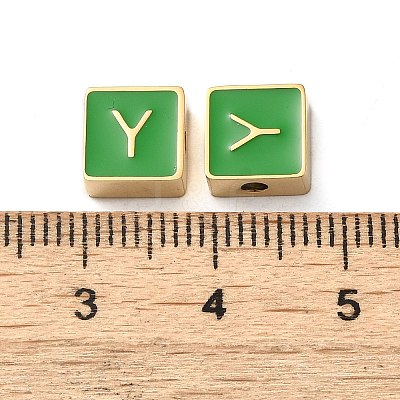 304 Stainless Steel Enamel Beads STAS-L022-293G-Y-1
