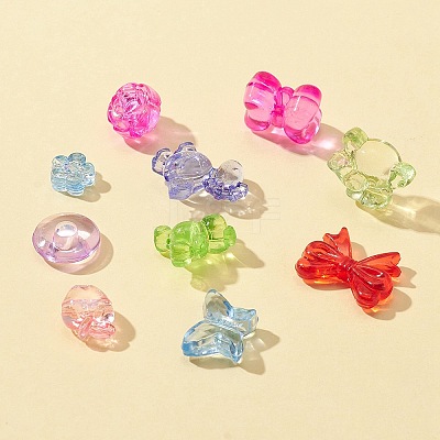 150G 10 Style Transparent Acrylic Beads TACR-FS0001-31-1