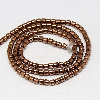 Electroplate Non-magnetic Synthetic Hematite Beads Strands G-J163-3x3mm-01-1