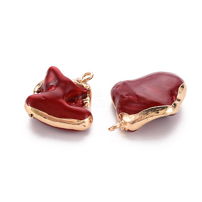 Electroplate Freshwater Shell Pendants SHEL-T018-12G-07-1