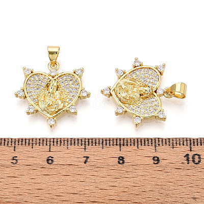 Brass Micro Pave clear Cubic Zirconia Pendants ZIRC-N039-165-NF-1