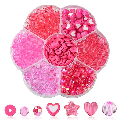 380Pcs 7 Styles Acrylic Beads MACR-YW0003-06C-1