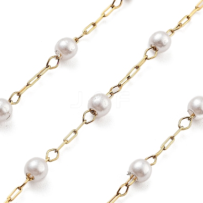 Handmade Round ABS Imitation Pearl Beaded Chains CHS-P019-09A-G-1