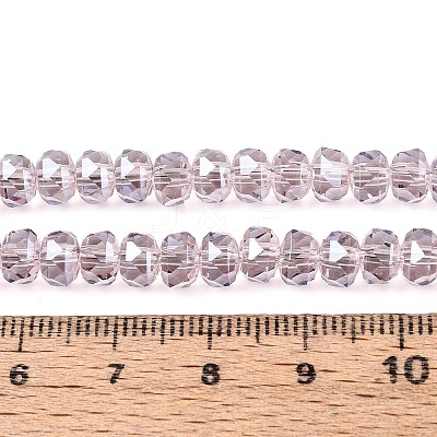Electroplate Transparent Glass Beads Strands EGLA-N022-05B-C05-1
