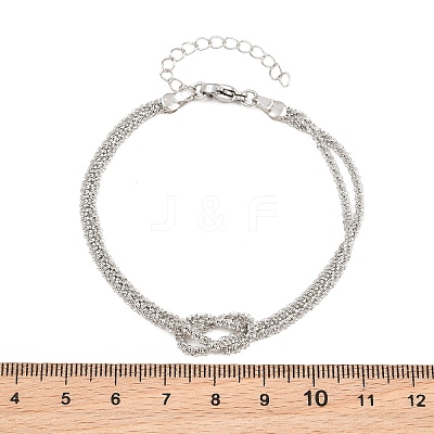 Brass Chain Knot 2-Strand Bracelets for Women KK-CBA68DA-17A-P-1