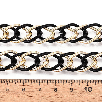 Aluminium Two Tone Rhombus Link Chains CHA-N004-05EBG-1