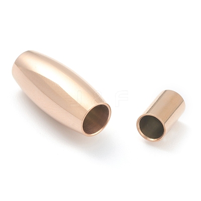 Ion Plating(IP) 304 Stainless Steel Magnetic Clasps with Glue-in Ends STAS-O148-08A-RG-1