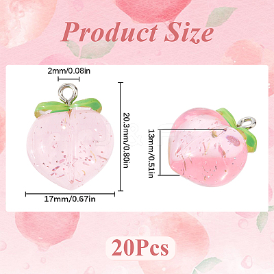 20Pcs Transparent Resin Pendants RESI-SC0005-68-1