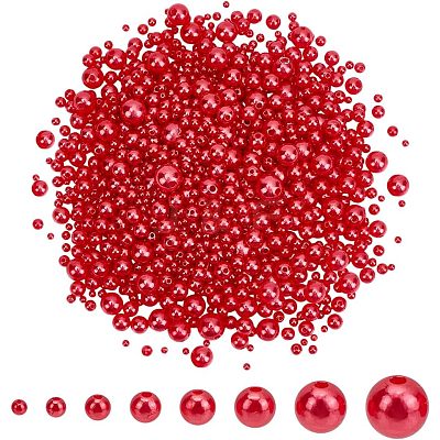 2120Pcs 8 Styles  Imitation Pearl Resin Beads Strands RESI-AR0001-47-1