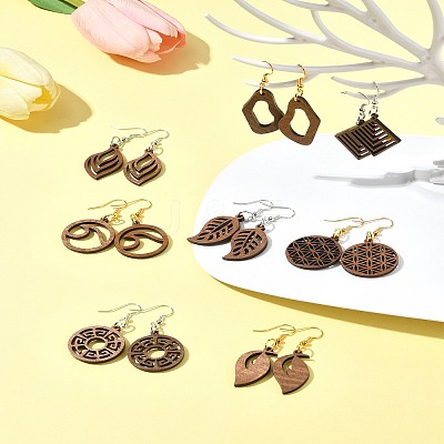 DIY Leaf Dangle Earring Making Kits DIY-FS0008-63B-1