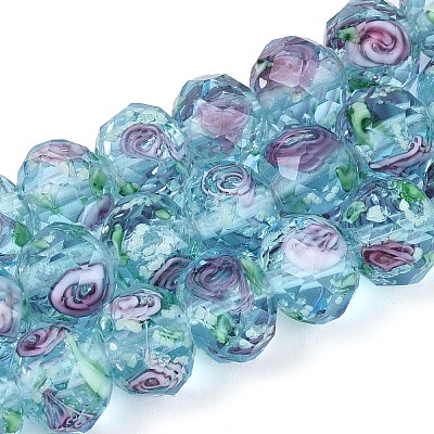 Handmade Luminous Lampwork Beads Strands LAMP-N037-01E-1