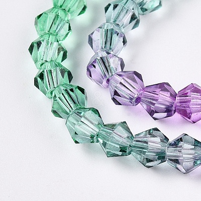 Gradient Color Baking Paint Glass Bead Strands DGLA-A039-T4mm-A010-1