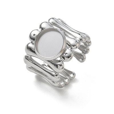 304 Stainless Steel Cuff Ring Components SA-CBA37BC-18B-P-1