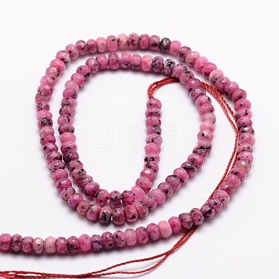 Dyed Natural Malaysia Jade Rondelle Beads Strands X-G-E316-2x4mm-18-1