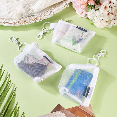 3Pcs Nylon Mesh Zipper Wallets HJEW-TAC0107-1