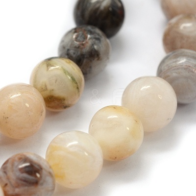 Natural Bamboo Leaf Agate Beads Strands G-G763-03-8mm-1
