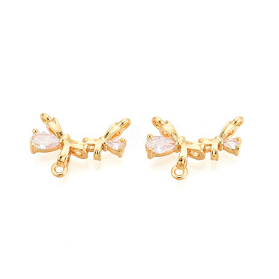 Brass Micro Pave Clear Cubic Zirconia Chandelier Components Links KK-N263-44G-1