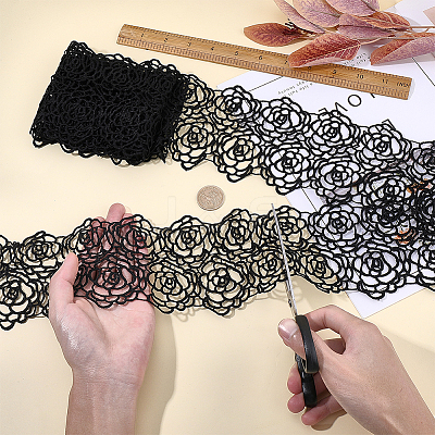 Polyester Lace Trim OCOR-WH0111-142A-1