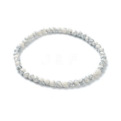 Synthetic Howlite Beaded Stretch Bracelets BJEW-A117-A-10-1