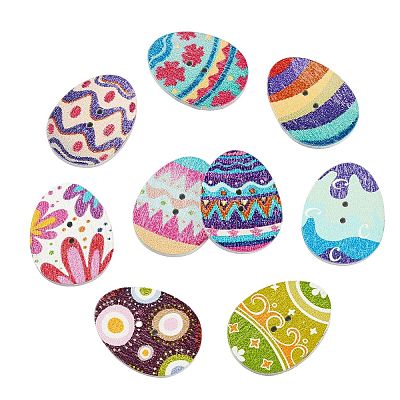 50Pcs 2-Hole Wood Buttons BUTT-CJC0004-02-1