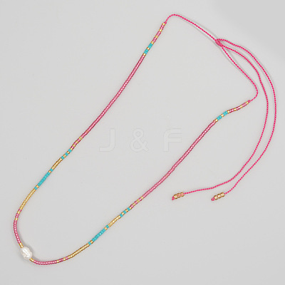 Miyuki & Natural Freshwater Pearl Braided Necklace for Women PI7820-2-1