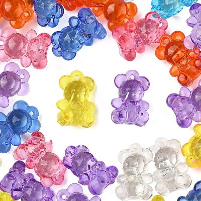 50Pcs Transparent Acrylic Pendants TACR-FP0001-08-1