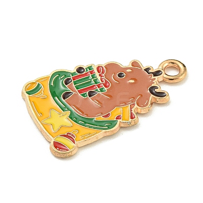 Christmas Theme Alloy Enamel Pendants ENAM-I060-01G-1
