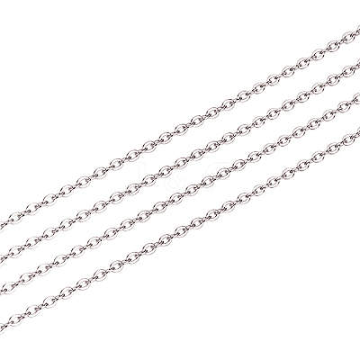 Anti-Tarnish Rhodium Plated 925 Sterling Silver Cable Chain STER-WH0011-04P-1