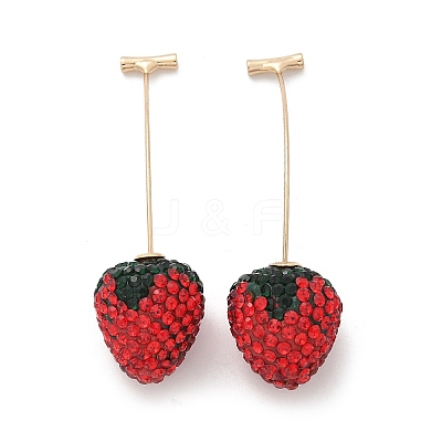 Zinc Alloy Rhinestone Stud Earrings LS-EJEW-E314-01G-1