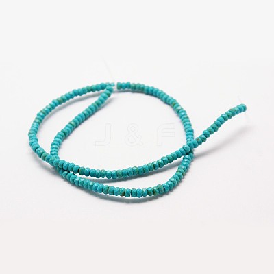 Faceted Rondelle Synthetic Turquoise Beads Strands X-TURQ-I015-10x6mm-06-1